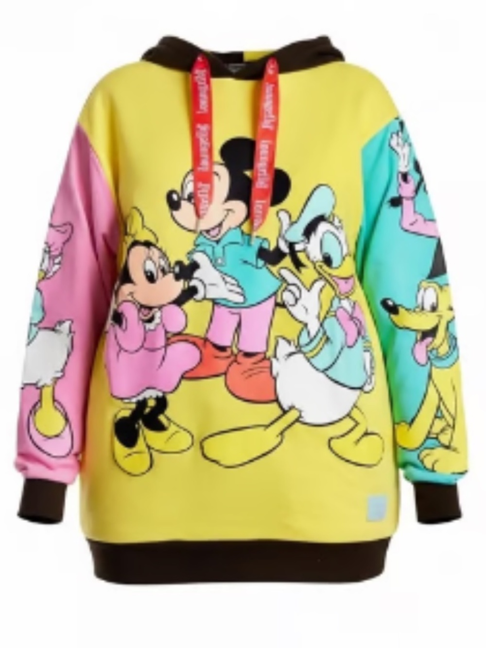 Loungefly Disney 100 Mickey and Friends Colorblock Hoodie Yellow size Large